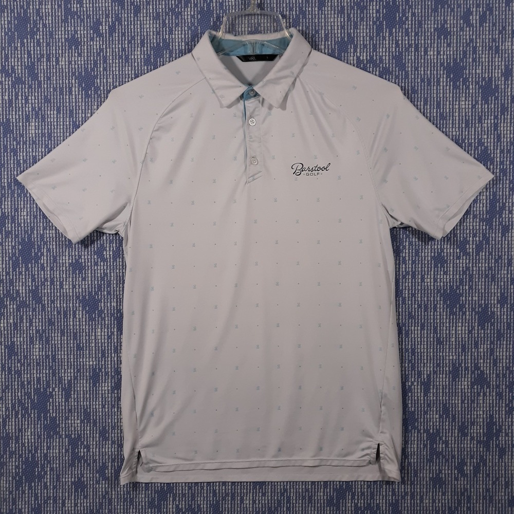 UNRL Barstool Golf Polo Shirt Mens Small Performance Stretch White